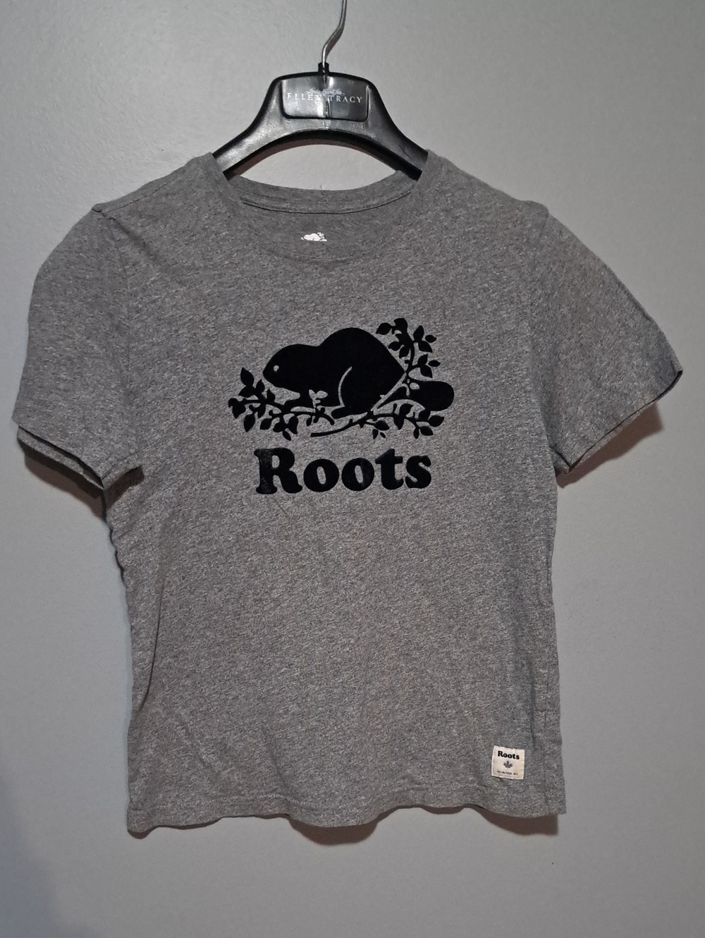 Roots Grey Kids Tee with Black Beaver Logo